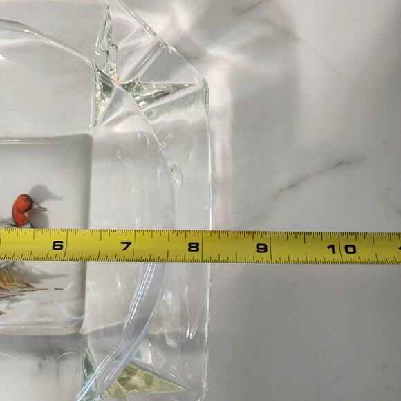 Vintage MCM Mid Century Modern Ned Smith Canvasback Mallard Glass Ashtray - Picture 8 of 10